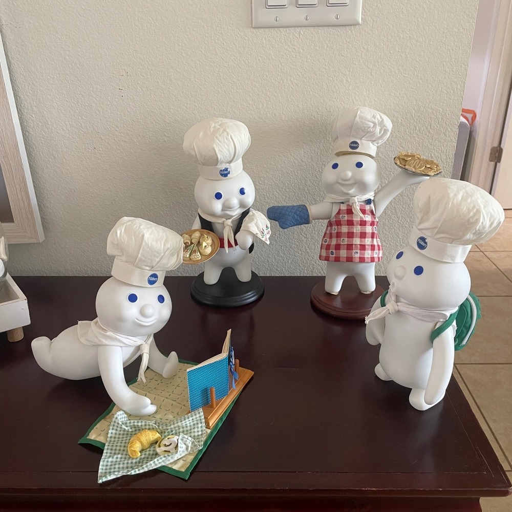 Pillsbury Doughboy Danbury Mint Figurine Set of 4 Kitchen Collectibles Vintage